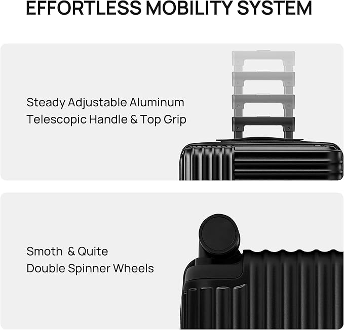 NINETYGO Carry On Luggage 22x14x9 Airline Approved, 20 Inch Luggage with Smooth Double Spinner Wheels, Hard Shell PC+ABS Suitcase Carry-On, Lightweight Travel Luggage, TSA Approved (Green, Himalayas)