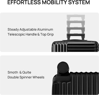 NINETYGO Carry On Luggage 22x14x9 Airline Approved, 20 Inch Luggage with Smooth Double Spinner Wheels, Hard Shell PC+ABS Suitcase Carry-On, Lightweight Travel Luggage, TSA Approved (Green, Himalayas)