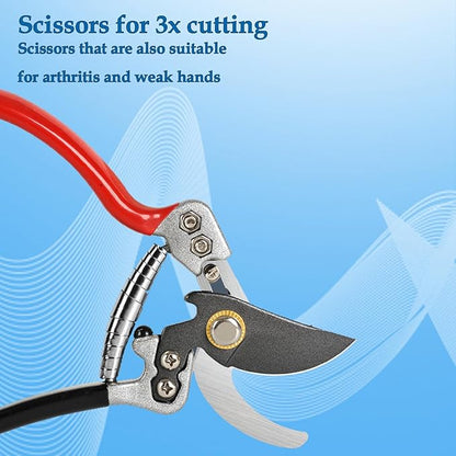 Ultra Sharp Germany Steel Pruning Shears - Cuts 3X Easier, Weak Hand Arthritis Snips, Rust-Resistant, Effortlessly 1-Inch Cut Capacity Garden Scissors, Ergonomic Handle (gt-05, 1)