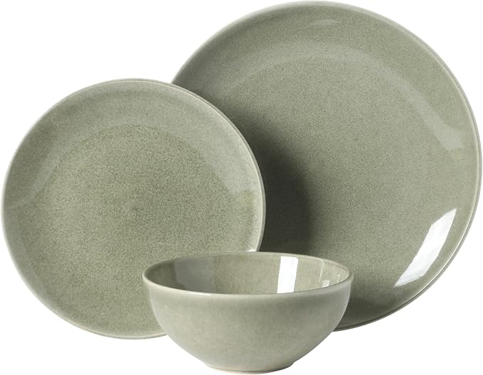 Gibson Elite Castle Peak Plates and Bowls Set, 12-Piece Dinnerware Set