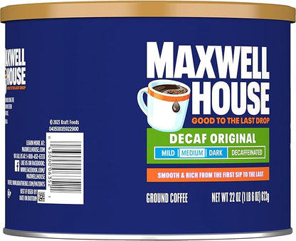 Maxwell House Decaf Original Medium Roast Ground Coffee (22 oz Canister)