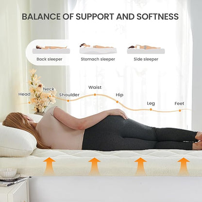 Mattress Topper California King for Back Pain Thick Mattress Pad Cover Sherpa Plush Pillow Top Down Alternative Fill Mattress Cover with 8-22 Inch Deep Pocket