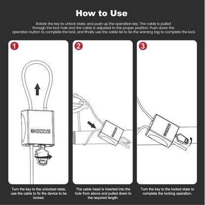 Adjustable Cable Padlock with 3 Keys | 1.15ft L x 1/6in D Aluminum Steel Cable Locks for Bikes, Gate, Lockers & Outdoor Gear | Keyed Different & Red