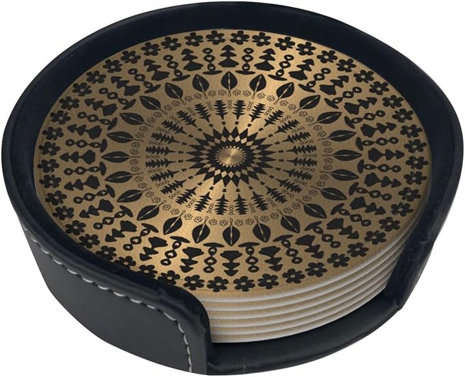 Drink Coasters with Holder Stand Set of 6