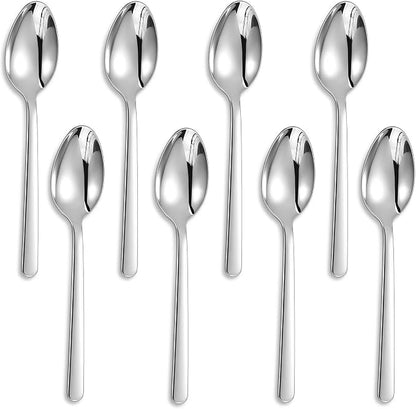 Premium Aline 8-Piece 7.4-Inch Dinner Spoon Set | 18/10 Stainless Steel Dinner