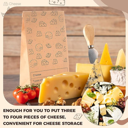 15 Count Cheese Storage Bags for Refrigerator 10.6 x 6 Inches Cheese Paper Bags, Sandwiches, Wrapping