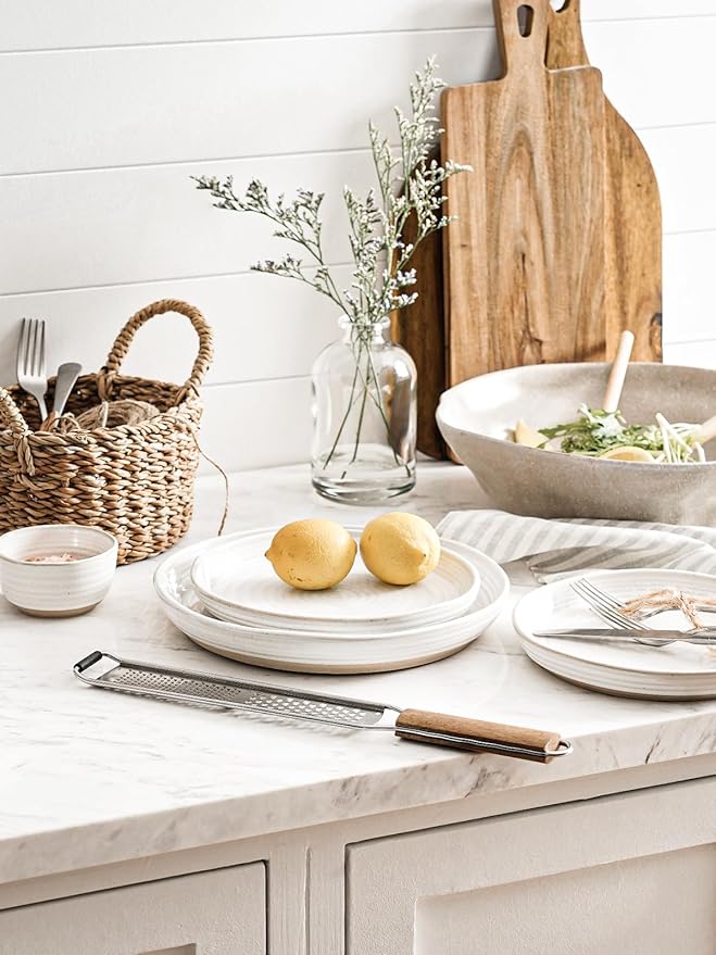 LE TAUCI Dinnerware Sets 12 PCS, Ceramic Plates and Bowls Set, For Housewarming (28 oz Cereal Bowl+ 8" Salad Dish+10" Dinner Plate) x 4, Oven safe, Arctic White
