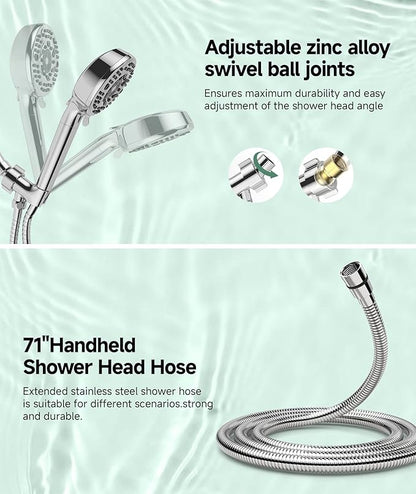 SunCleanse Filtered Shower Head with Handheld,9-Spray Setting High Pressure Detachable Shower Head with 4 Filters for Hard Water - Filter Chlorine, Improve Skin and Hair Texture(4 Filters, Chrome)