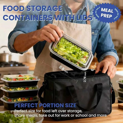 38oz Meal Prep Containers 15 Pack, BPA Free Food Storage Containers with Lids Reusable Stackable, Microwave/Dishwasher/Freezer Safe To Go Food Containers