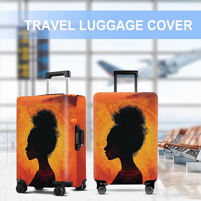 Luggage Cover Washable Suitcase Protector Anti-scratch Suitcase cover Fits 20-34 Inch Luggage (Girl-3, M(24-26inch suitcase))