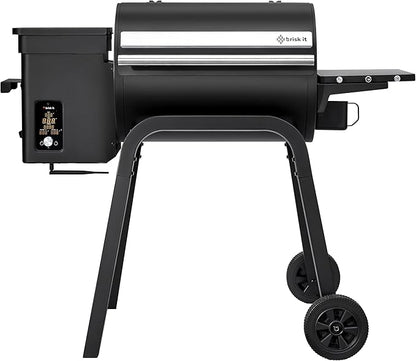 Brisk It Zelos-450 Electric Wood Pellet Smoker Grill – A.I. Smart BBQ Grill with WiFi, 7-in-1 Outdoor Grill & Smoker, PID Controller (Up to 500°F), 450 sq.in Cooking Area, Meat Probe