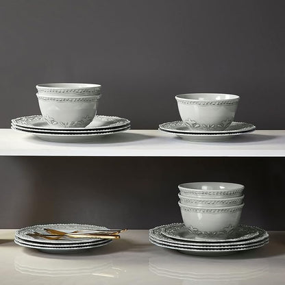 TP 18-Piece Dinnerware Set, Melamine Dishes Set