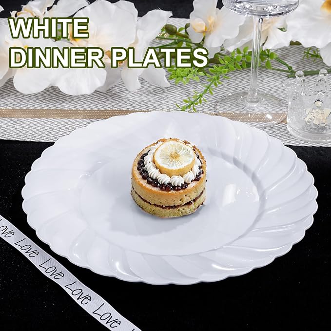 U-QE 60 Count White Plastic Plates