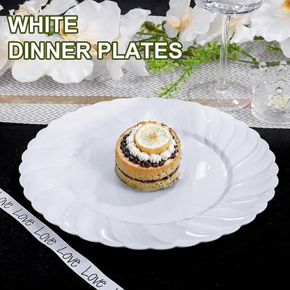 U-QE 60 Count White Plastic Plates