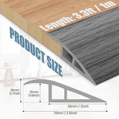 Floor Transition Strip Door Threshold 39" Floor Transition Reducer Trim on The Edges Threshold Strip Self Adhesive Suitable for Doorways, Tiles, Carpet