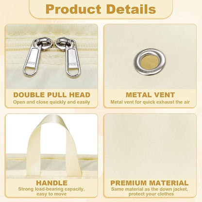 Extra Large Compression Packing Cubes for Travel Essentials, 2 Pack Expandable Travel Cubes for Packing Bags Suitcase Organizer, Beige
