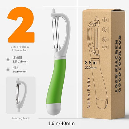 Li&Zhao Vegetable Peelers - Potato Peelers Fruit Peeler Veggie Peeler Carrot Peeler Apple Peeler Garlic Peeler kitchen tools Corn Peeler(2 Blades)