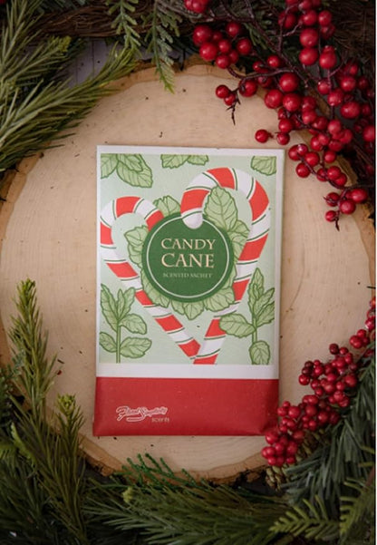 Floral Simplicity Candy Cane Scented Sachets Pack of 3, Fall & Winter - Long-Lasting Scented Bags, Home Fragrance, Air Freshener & Deodorizer for Closet, Room, Drawer, or Cars, Made in USA