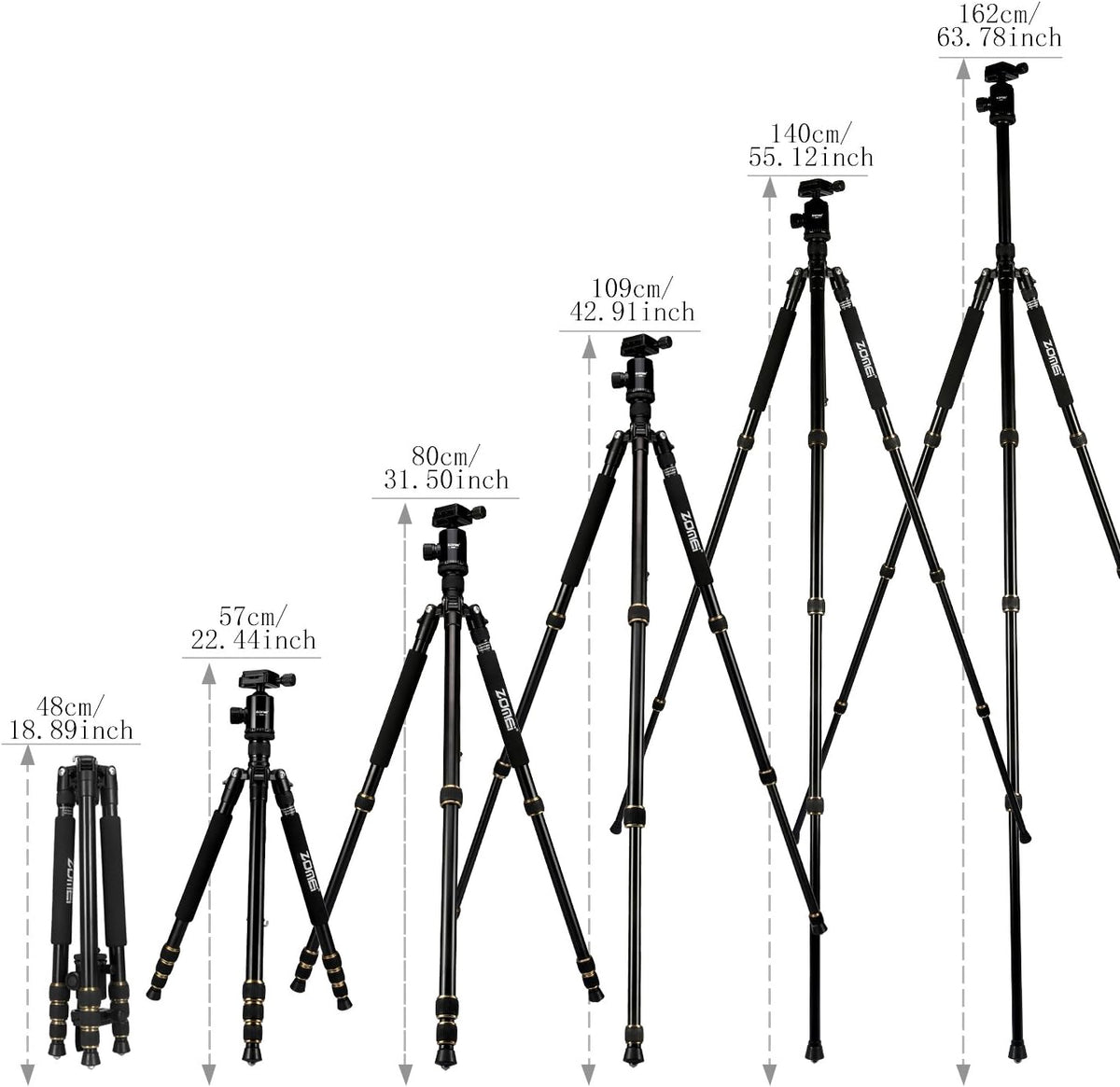 ZOMEI Z688 Travel Camera Tripod Aluminum Alloy Portable Monopod with Ball Head ann Carrying Bag for Canon Nikon Sony DSLR Camera