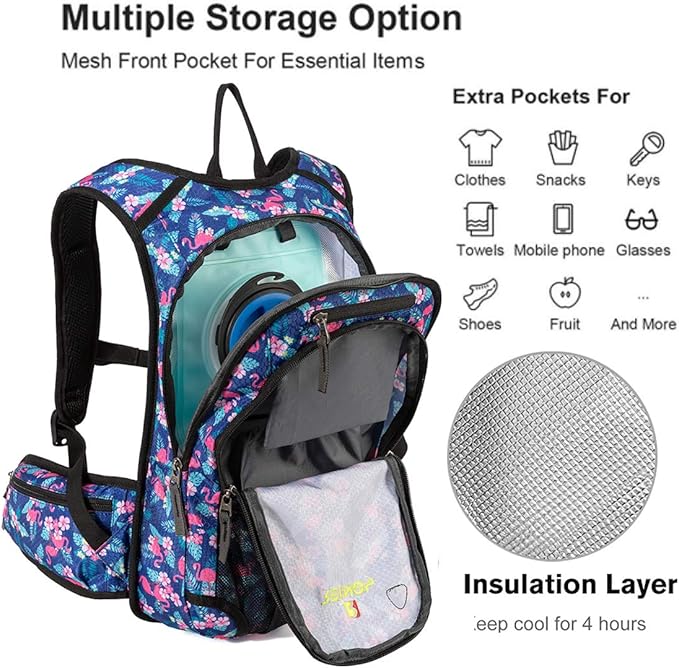 Hydration Pack Backpack with 3L Water Bladder for Men & Women, Hiking Daypack with Thermal Insulation | Running, Cycling, Camping, Skiing, Outdoor Activities