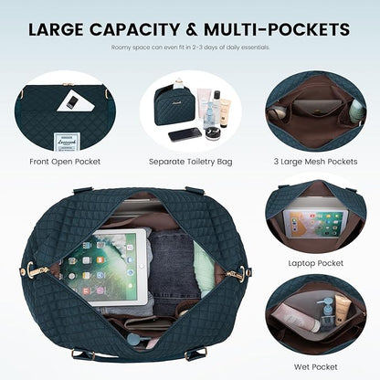 LOVEVOOK Travel Duffle Bag,Weekender Bags for Women with Shoe Compartment，Carry on Overnight Bag with Toiletry Bag,Gym Duffel Bag with Wet Pocket, Hospital Bags for Labor and Delivery