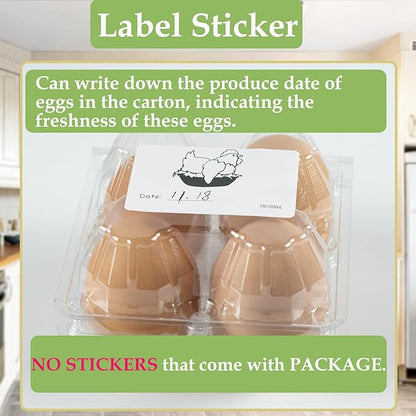 60 PCS Clear Egg Cartons, Egg Cartons Cheap Bulk Plastic Egg Holders for Home Ranch Chicken Farm Market