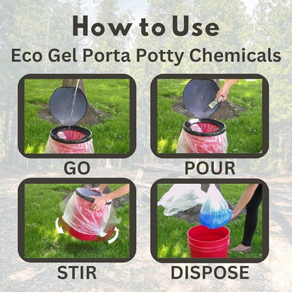 Emergency Zone Eco Gel Sanitation Set | Honey Bucket Toilet Seat, Liners and Porta-Potty Chemicals Set, Hygienic Waste Disposal System for Camping, Hiking, Emergency Preparedness