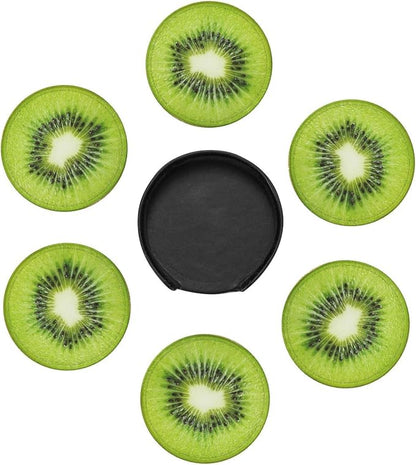 6 Pack Tropical Kiwi Fruit Coaster
