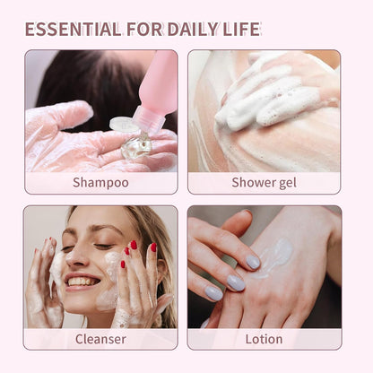 3.4 oz Travel Bottles for Toiletries, Empty Plastic Shampoo Bottle (5PCS) Small Size Container Tsa Approved (100ml, Pink)