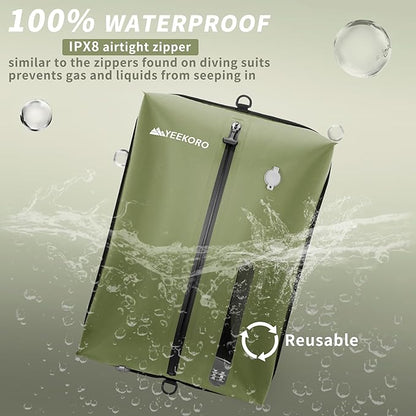 Vacuum Bag for Travel, Professional IPX8 Waterproof Reusable Vacuum Compression Bags for Travel Suitcases, Durable Space Saver Bag(3 PACK,With Pump)