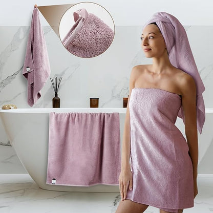 SEMAXE Purplish Red Bathroom Towel, 100% Cotton Bath Towel with Hanging Loop and Smart Tag, Hotel & Spa Quality Soft Absorbent Towel, Gift Box Packaging, 1 Pc Bath Towel, 55" L x 27" W