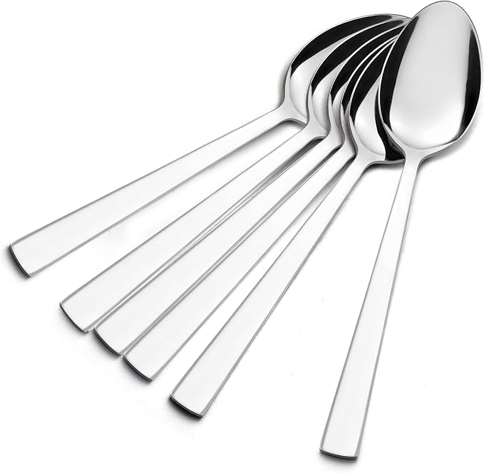 E-far Teaspoon Set of 6, 6.7 Inch Stainless Steel Spoons