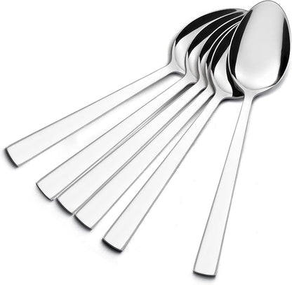 E-far Teaspoon Set of 6, 6.7 Inch Stainless Steel Spoons