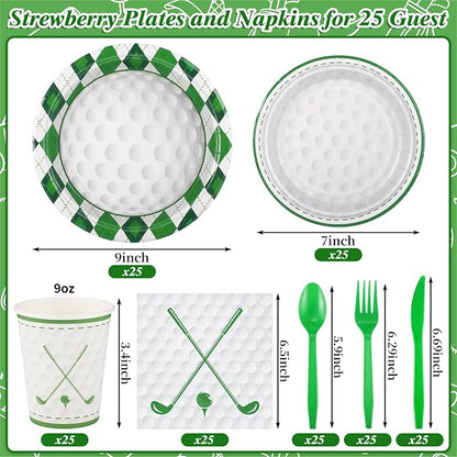 NatNarr Golf Party Supplies Set