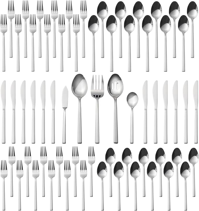 Alata Cube 65-Piece Forged Stainless Steel Flatware Set Cutlery Set