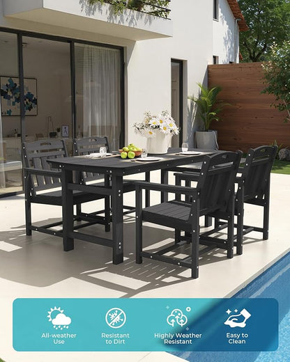 Ciokea HDPE Outdoor Patio Dining Chairs Set of 2, All-Weather Porch Chair