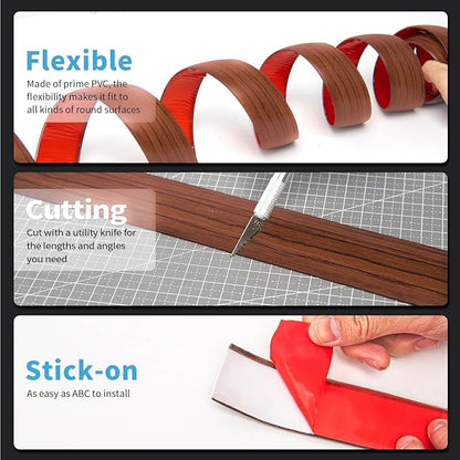 Art3d Self Adhesive Vinyl Floor Transition Strip,Laminate Floor Strip Floor Flat Divider Strip for Joining Floor Gaps, Carpet Threshold Transition, Floor Tiles (4 FT, 1.57in, Cherry)