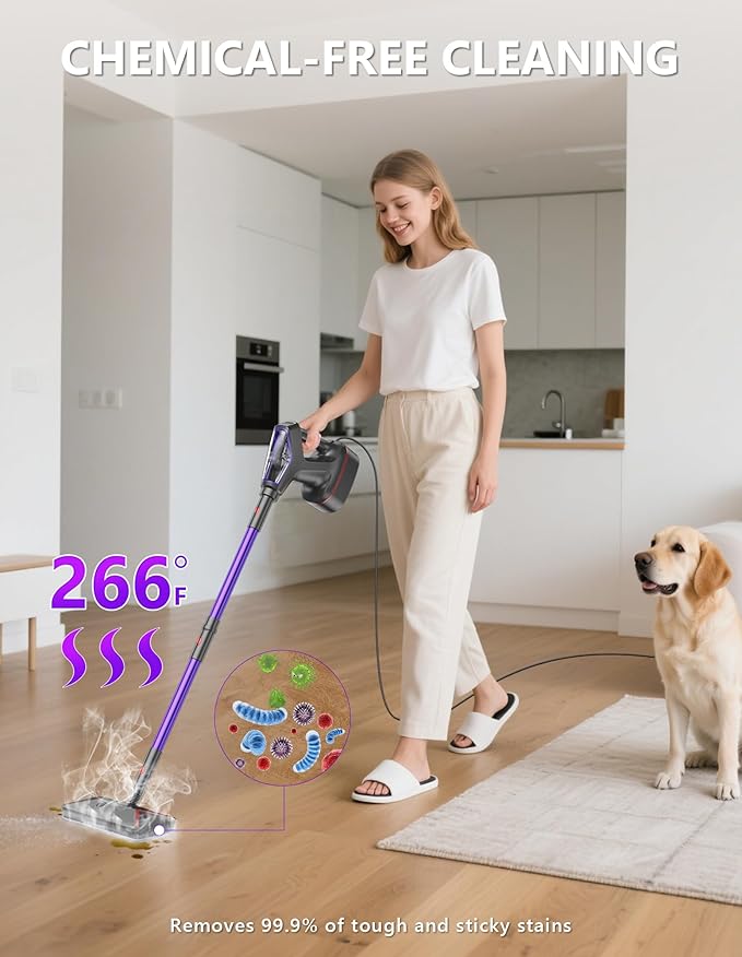 Steam Mop for Floor Cleaning, Heavy Duty 29-in-1 Steam Cleaner for Home with Detachable Handheld Steamer, for Hardwood, Tile, Walls, Grout, Windows, Furniture and Decks