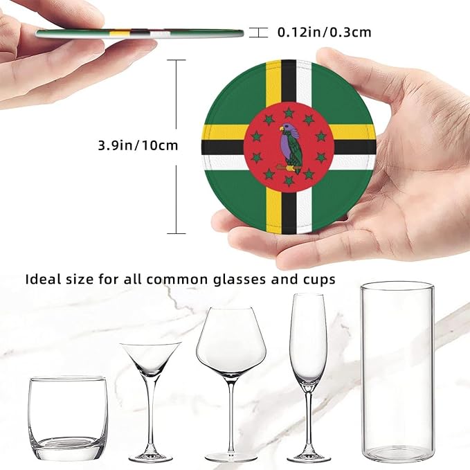 Dominica Flag Coasters for Drinks