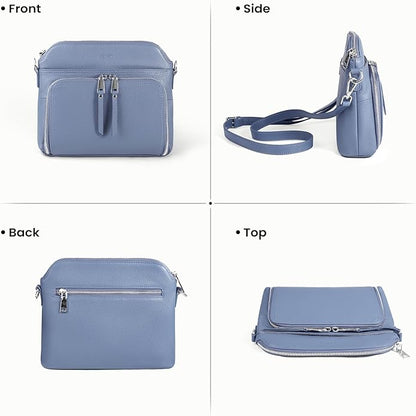 befen Genuine Leather Crossbody Purses for Women, Women's Small Crossbody Shoulder Bag with Built in RFID Wallet