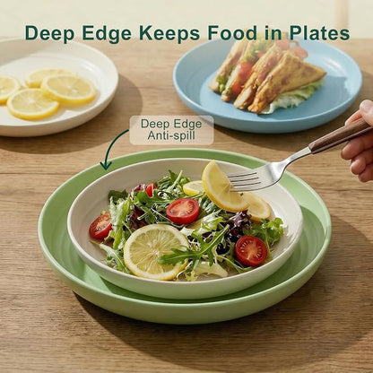 Plates and Bowls Sets 40 Piece, Wheat Straw Dinnerware Sets