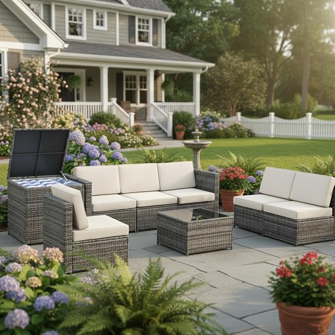Tangkula 8 Pieces Wicker Patio Furniture Set