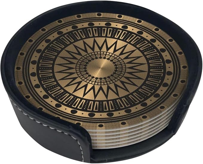 Drink Coasters with Holder Stand Set of 6