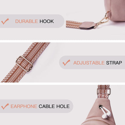 Telena Small Sling Bag for Women Leather Crossbody Fanny Packs Chest Bag for Women