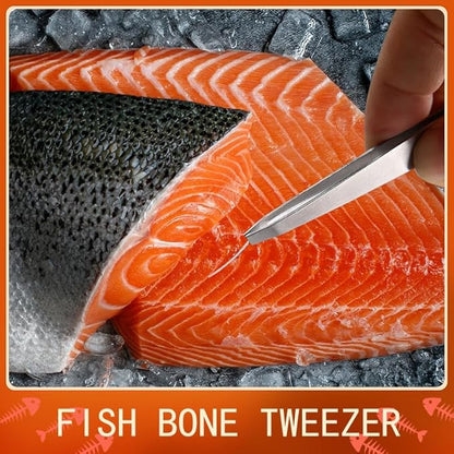 Fish Bone Pliers Tweezers 3pcs Fish Deboning Tools for All Kind of Fish Stainless Steel (3pcs)