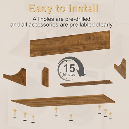 Washer and Dryer Countertop, 54'' Laundry Shelf Organizer Wood Dryer Rack Countertop for Washer and Dryer, Brown