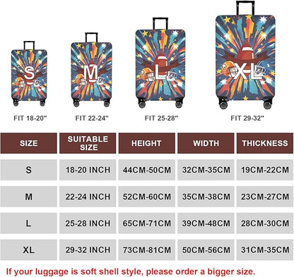 WUJIAONIAO Travel Luggage Cover Baggage Suitcase Cover Protector Skins 18-32 Inch (Rugby, M (for 22-24 inch luggage))
