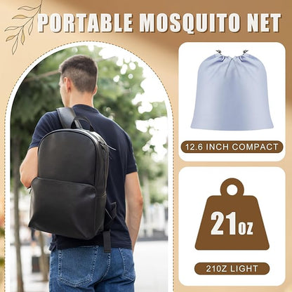 2 Pcs Large Pop up Mosquito Tent Nets Portable Foldable Mosquito Nets for Bed Camping Travel Patio Outdoor Crib Bug Netting Mesh Tent Canopy for Adults Baby Bedroom (78 * 39 * 28 Inch)