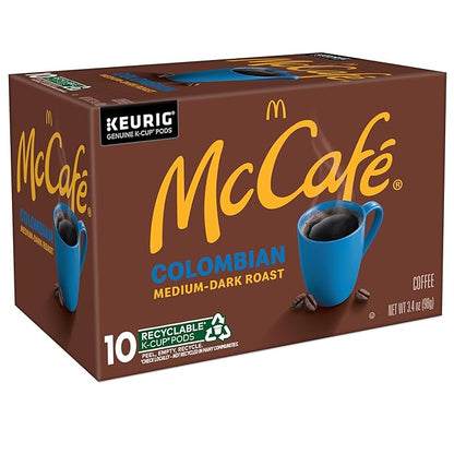 McCafe Colombian, Single Serve Coffee Keurig K-Cup Pods, Medium Roast, 60 Count, (6 Packs of 10)
