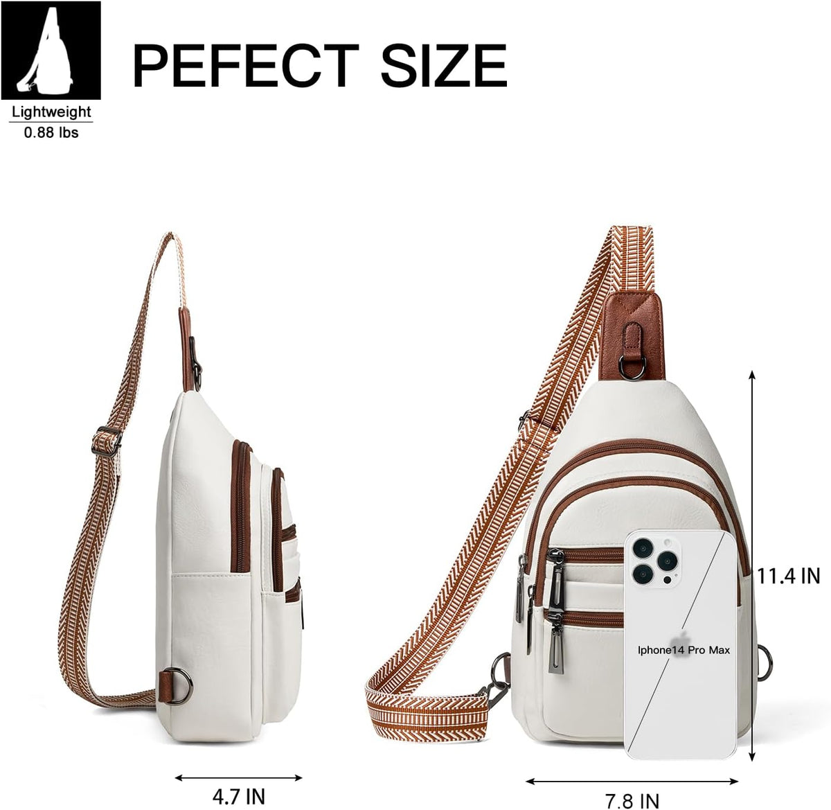 Sling Bag for Women Crossbody Bags Fanny Pack Sling Purse Backpack Vegan Leather Shoulder Bag Travel Anti Theft Beige